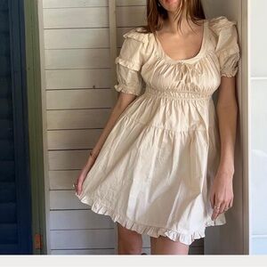 En Saison Poplin mini dress in natural,